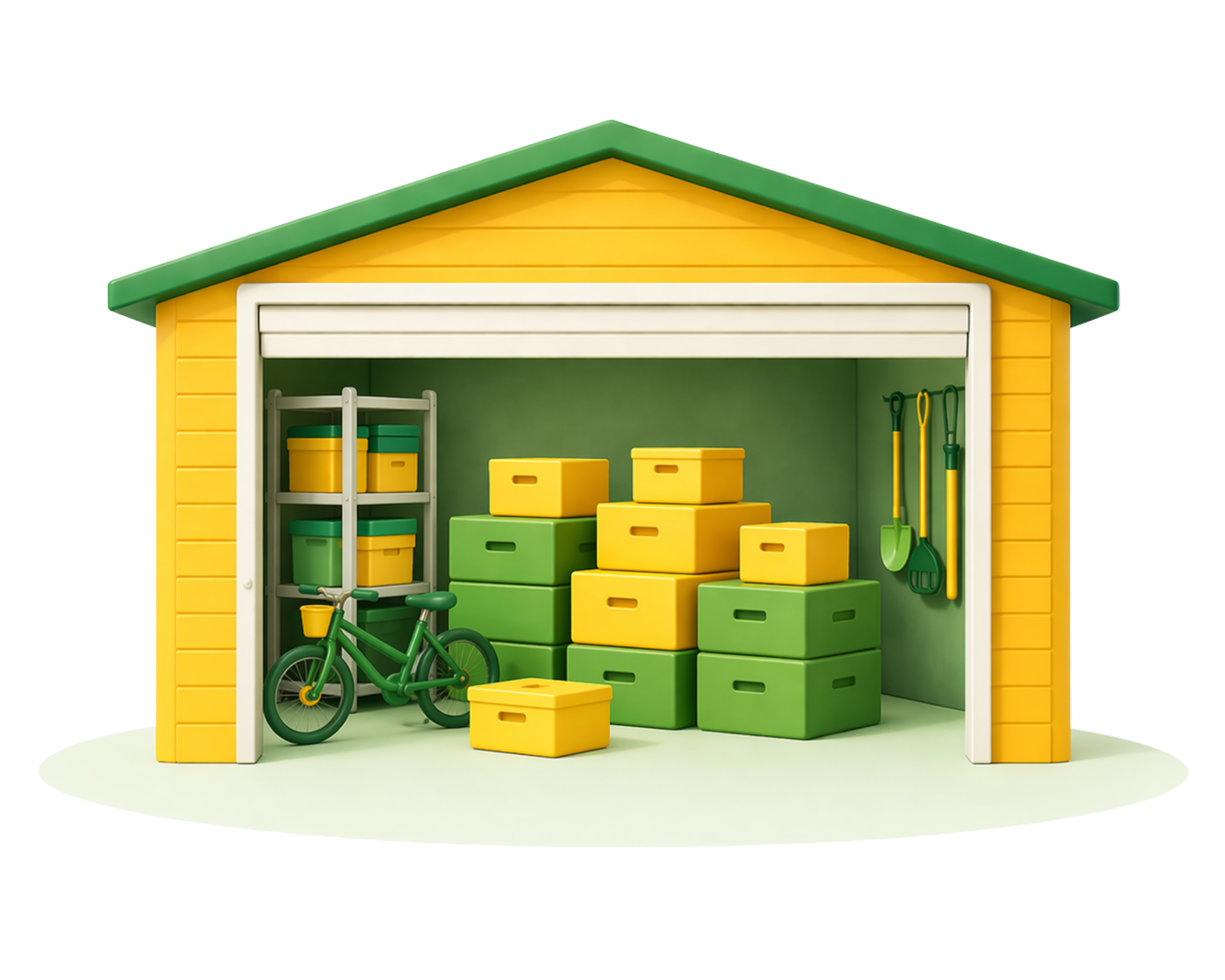 Organized garage prepared for an OurSpace storage renter